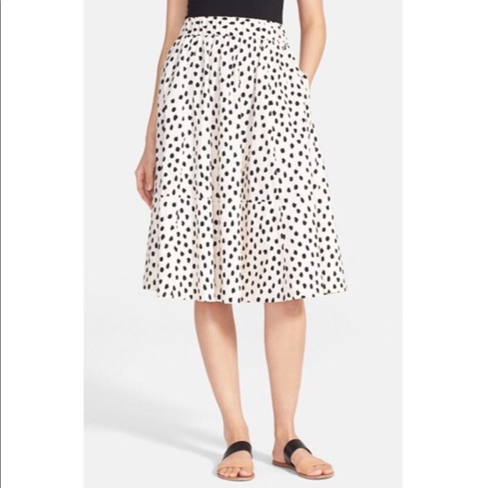 KATE SPADE | leopard dot poplin midi skirt